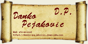 Danko Pejaković vizit kartica